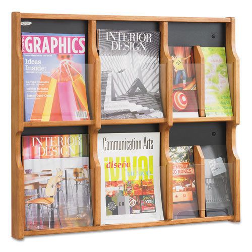 Safco Expose Adj Magazine/Pamphlet Six Pocket Display, 29-3/4w x 26-1/4h