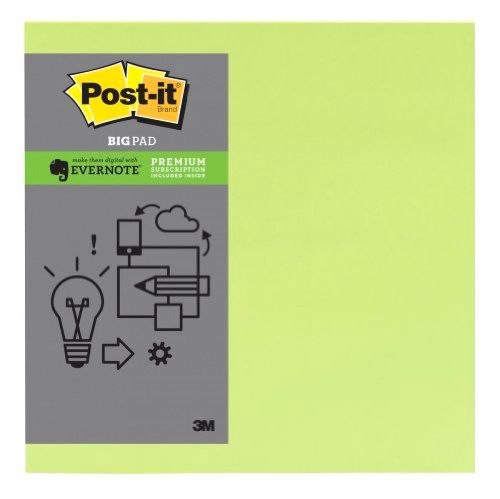 Post-it Big Pad Evernote Collection, 11 in x 11 in, Limeade, 30 Sheets/Pad (BP11