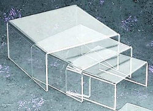 Low profile riser clear acrylic with polished edges 3-piece set 1/8&#034; thick for sale