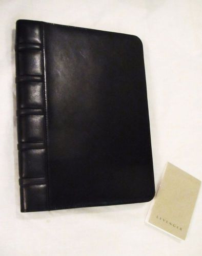 Levenger - Black Leather - Refillable Journal- 6 1/2&#034; x 9&#034; - NEW