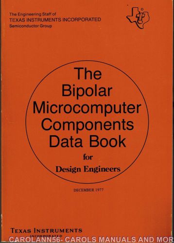 TEXAS INSTRUMENTS Data Book 1977 Bipolar Microcomputer Components