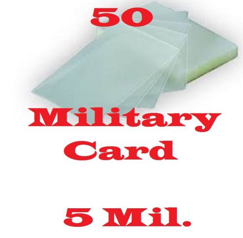 5 Mil  MILITARY CARD 50 PK Laminating Laminator Pouch Sheet  2-5/8 x 3-7/8