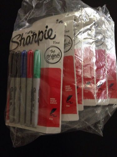 SALE! Sharpie Markers Lot Of 6 (5 In Each Pack 2 black,1blue,1red,1green)