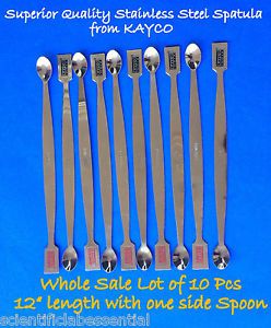 10 X SPATULA STAINLESS STEEL12&#034; Spoon Type Lab Equipment Medical/General /Pharma