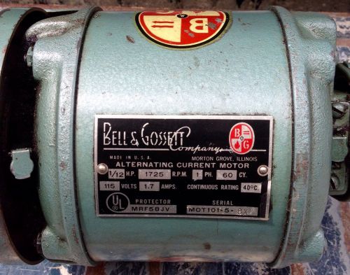 Bell &amp; Gossett 1/12 HP 1725 rpm Pump Circulation Motor MRF58JV