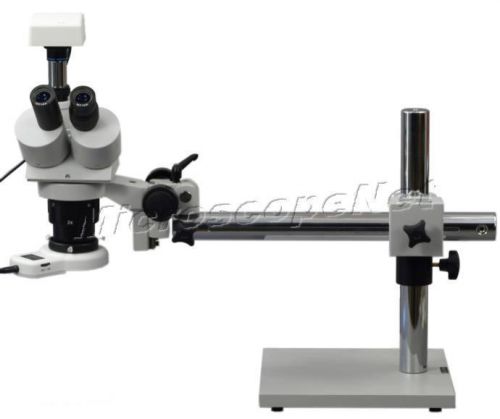 54 LED Lite Single-bar Stereo Trinocular Microscope+1.3MP USB Camera Boom Stand