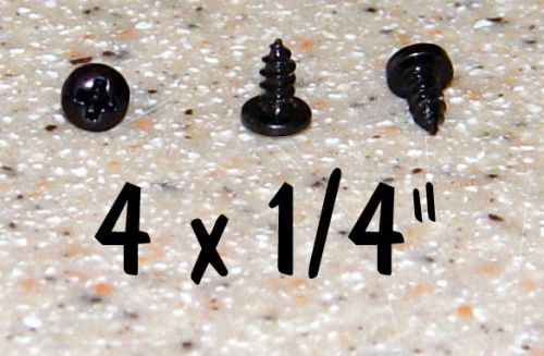 (x100pcs) 4 x 1/4&#034; phil pan head sts type ab screw ~ black for sale