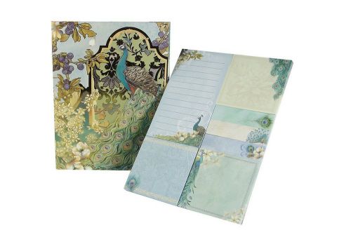 Peacocks in the garden sticky notes pads in portfolio by punch studio for sale