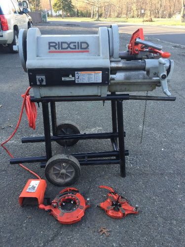 Ridgid 1224 pipe threader rolling stand &amp; 2 die heads 1/2&#034;-4&#034; **new motor** for sale