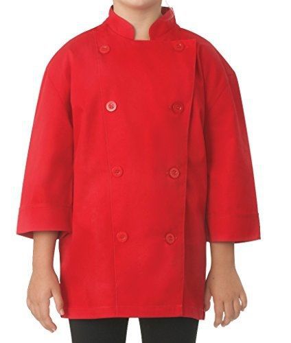 Chef Works KC001-RED-M Kids Chef Coat, Red