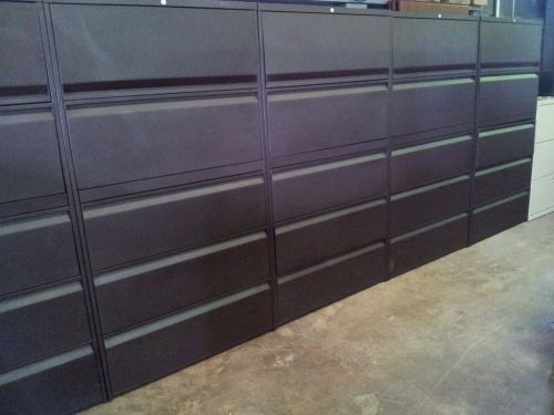 TEKNION 36&#034; LATERAL FILE CABINETS 5 DRAWER COFFEE BEAN COLOR