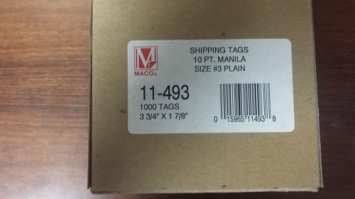 Maco 11-493, 3 3/4 x 1 7/8 Manila Shipping Tags, #3