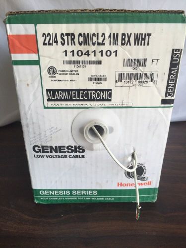900&#039; honeywell genesis 18/4 str cm/cl2 1m bx wht alarm cable wire white open box for sale