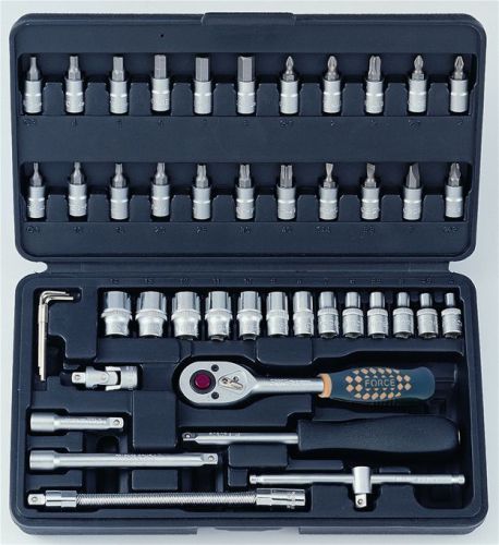 FORCE 2462 TOOLKIT TOOLSET TOOLS 1/4&#034; SOCKET Combination Set 46 Pieces