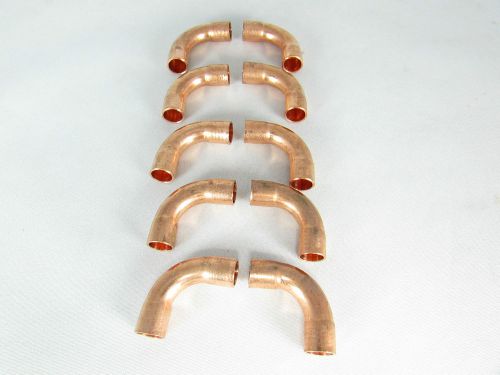 COPPER FITTING ELBOW-90 DEGREE-LONG RADIUS-ID 1/4&#034;- 10 PIECES