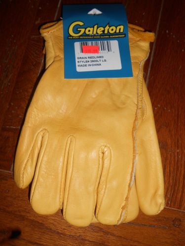 Galeton Men&#039;s WORK Gloves Grain Leather Redlined    Lg.&#034; ROUGH RIDER&#034; NWT
