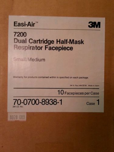 Case 10 3m easi-air 7200 dual half-mask respirator facepiece mask  small/medium for sale