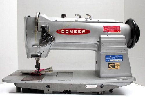 CONSEW 332 Needle Feed 2-Needle 3/16&#034; Gauge 4-Thread Industrial Sewing Machine