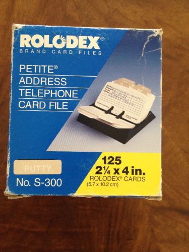 Vintage S-300 Putty Rolodex w/125 Cards Petite Address/Telephone File 2.25&#034;x 4&#034;