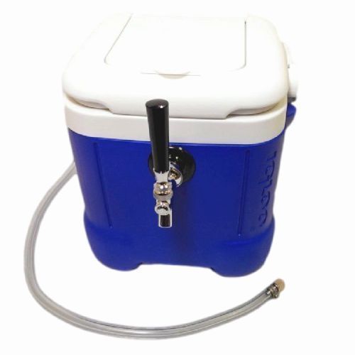 Mini Jockey Box Cooler, Single Faucet, 50&#039; Stainless Steel Coil 12qt, Draft Beer