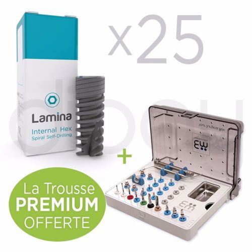 25 x LAMINA® Self-Drilling Dental Implant, Internal Hex &amp; Get Free Surgical Kit