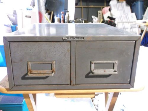 Vintage Steelmaster Art Steel 2 Drawer Card File Cabinet Stackable Industrial