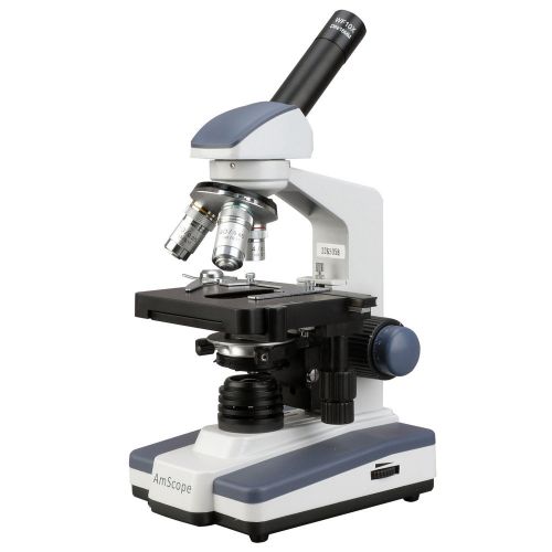 40x-1000x led monocular compound microscope with double-layer mechanical stage for sale