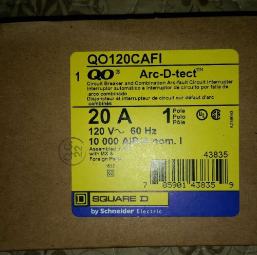 (6 Pc Lot) Square D QO120CAFI Combination Arc Fault Circuit Breakers 20A 120V