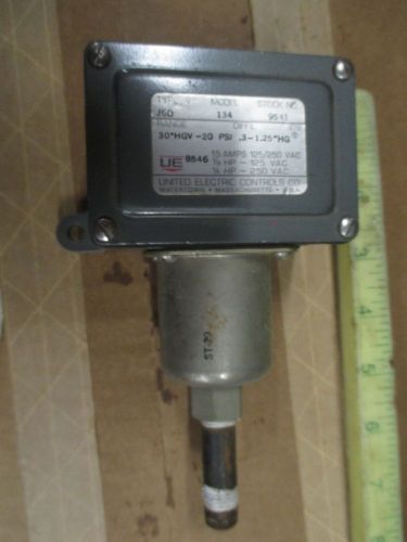 UNITED ELECTRIC J6D PRESSURE SWITCH, MODEL 134, 20 PSI, 9541