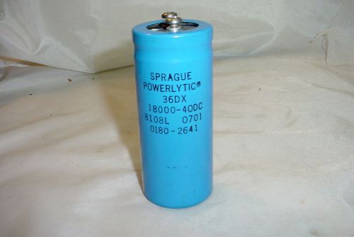Sprague Powerlytic 36DX 18,000mfd uF 40V Electrolytic Can Capacitor
