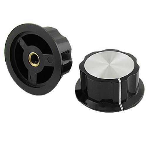 Amico 2 x Replacement Volume Control Rotary Knobs 1 3/8&#034; Black New
