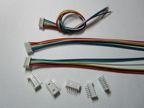 100 sets 1.25mm 6 Pin Male + Female Polarized Connector with 28AWG 5.9inch Leads