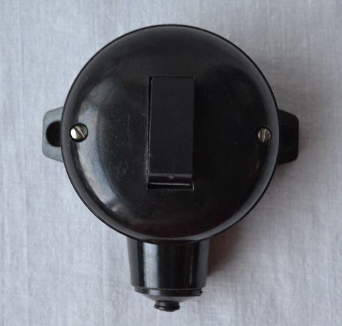 USSR vintage Outside wall light switch round 6A/250V Black Soviet Electrical