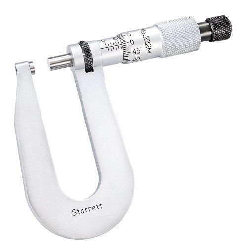 Starrett 222mrl-13 sheet metal micrometer, ratchet stop, lock nut, 0-13mm range, for sale