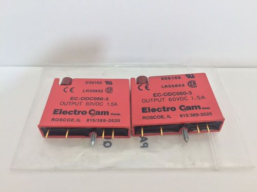 (2) new! electro cam output modules ec-odc060-3 ecodc0603 60 vdc 1.5a for sale