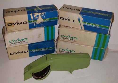 Vintage Dymo Label Maker, Green, Model 1610, Includes Variuos Tape Colors