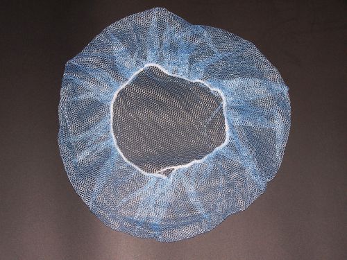 109HPI Disposable Honeycomb Hair Nets Soft Heavyweight Nylon 24&#034; Blue 100 pcs