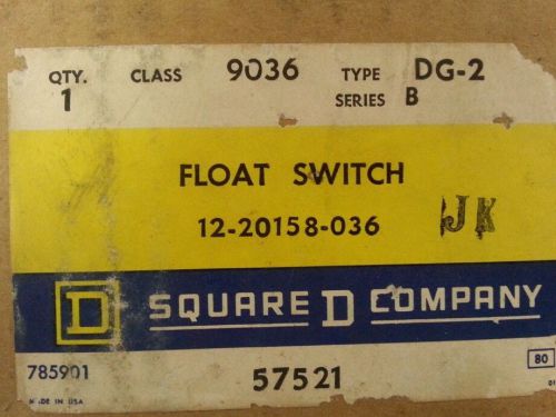 Square D 9036DG2 Series DG-2;  12-20158-036 Open Tank Float Switch JK  NIB; NOS