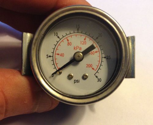 Gauge 0-30 psi or 0-200 kPa Pressure Without Box 3/8&#034; Fitting 1-5/8&#034; Face
