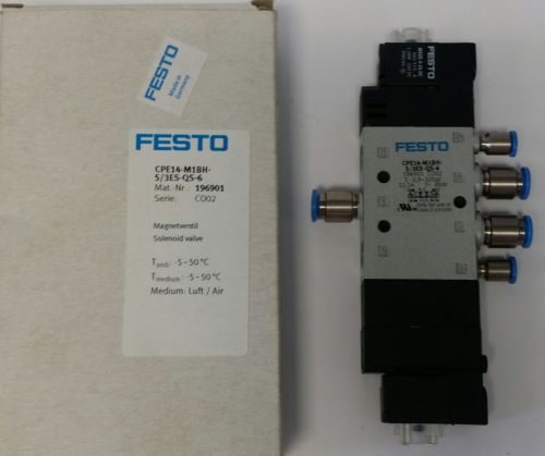 Festo valve cpe14-m1bh-5/3es-qs-6 196901 solenoid valve for sale