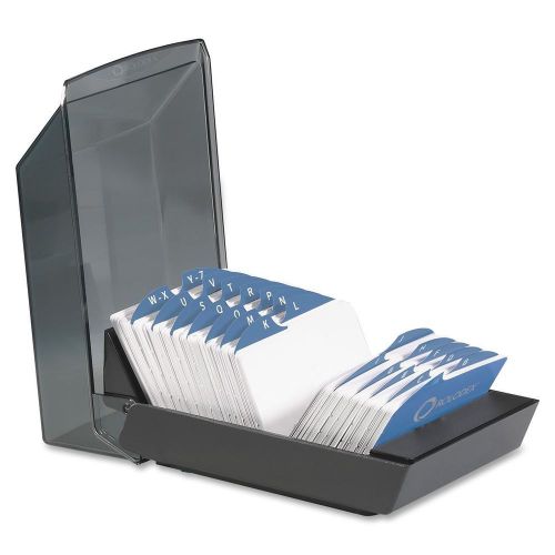 Rolodex Covered Business Card File 500 2.25 inch x 4 inch Cards (67011 Black)