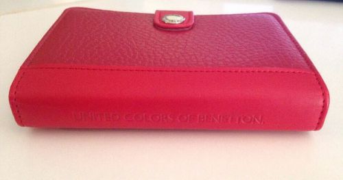 Notebook Organizer Day Timer Red Leather United Colors Of Benetton