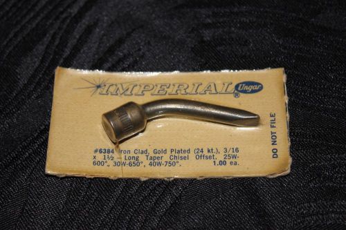Ungar #6384 Imperial Iron Clad 24KT. GOLD PLATED Thread On Long Taper Chisel NOS
