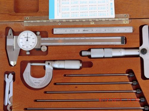 MITUTOYO 64PKA070 Measuring Tools (4pc) 6&#034; Caliper &amp; rule, 0-1&#034; &amp; depth mic