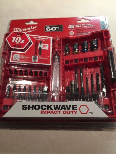 Milwaukee 45 Piece Impact Drill And Drive Set