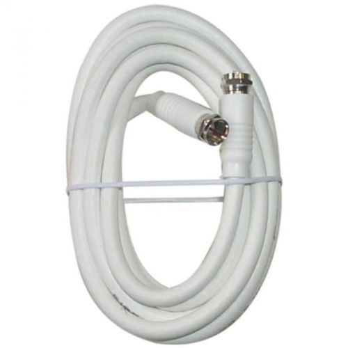 White 12&#039; Rg-6 H.D. Coax With Fittings Black Point TV Wire and Cable
