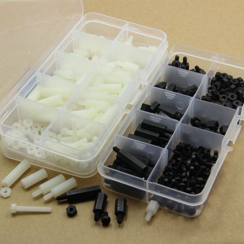 300 pcs m3 nylon hex spacers screw nut stand-off plastic accessories assortment for sale