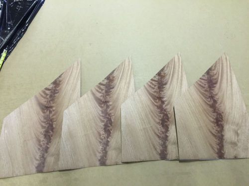 Wood veneer crotch mahogany lot 4 piece&#039;s 10mil paper backed&#034;exotic&#034;cr4 12-31-15 for sale