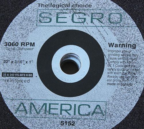 New -- segro america 22a242rsbf3k/80 20&#034; abrasive wheel for sale