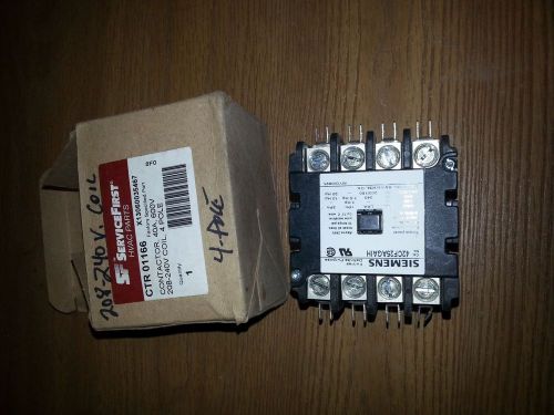 Servicefirst ctr01166 trane, 42cf25agaih definite purpose 4 pole contactor - nos for sale